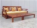 Ghế Sofa Giường Gỗ Kích Thước Lớn Tựa 3D Với Đệm (GGK09LD)