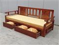 Ghế Sofa Giường Gỗ Kích Thước Lớn Tựa 3D Với Đệm (GGK09LD)
