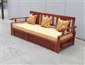 Ghế Sofa Giường Gỗ Kích Thước Lớn Tựa 3D Với Đệm (GGK09LD)